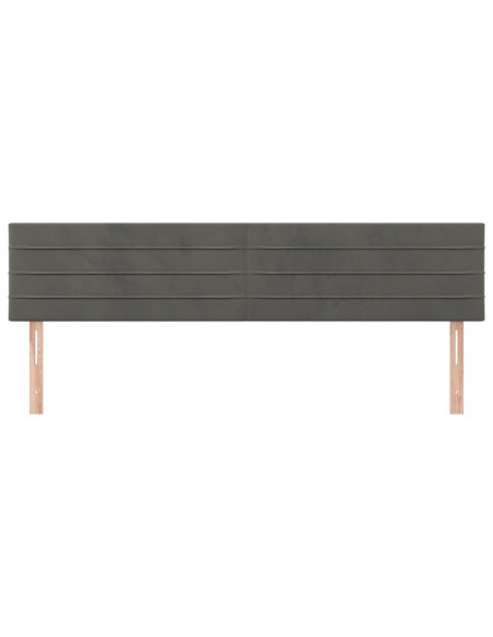 Testiera 2 pz Grigio Scuro 90x5x78/88 cm in Velluto