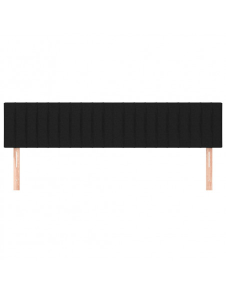Testiere 2 pz Nero 100x5x78/88 cm in Tessuto