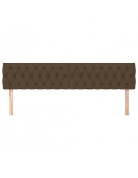 Testiera 2 pz Marrone Scuro 90 x 7 x 78/88 cm in Tessuto