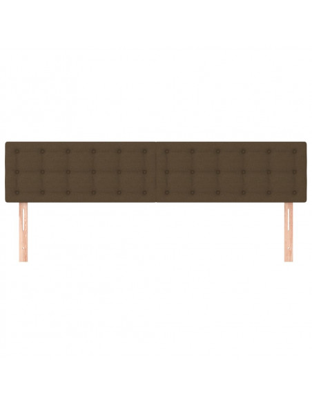 Testiera 2 pz Marrone Scuro 90x5x78/88 cm in Tessuto