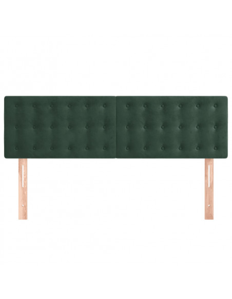 Testiere 2 pz Verde Scuro 72x5x78/88 cm in Velluto