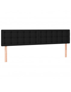 Testiera 2 pz Nera 80x5x78/88 cm in Tessuto 2