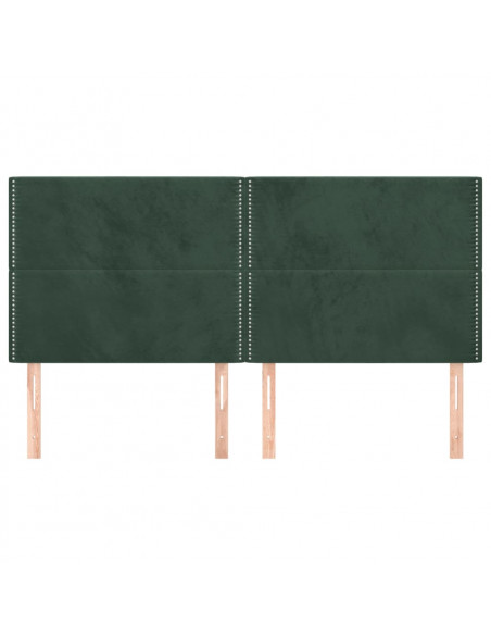 Testiere 4 pz Verde Scuro 100x5x78/88 cm in Velluto