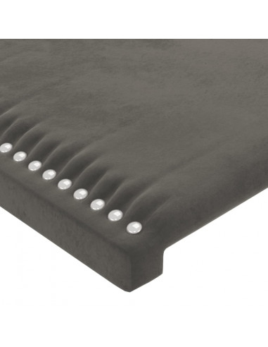 Testiera 4 pz Grigio Scuro 90x5x78/88 cm in Velluto