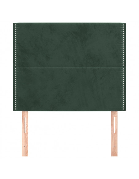 Testiere 2 pz Verde Scuro 100x5x78/88 cm in Velluto