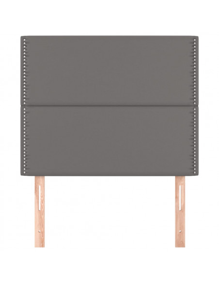 Testiera 2 pz Grigio 80x5x78/88 cm in Similpelle