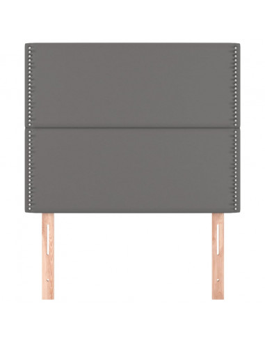 Testiera 2 pz Grigio 90x5x78/88 cm in Similpelle