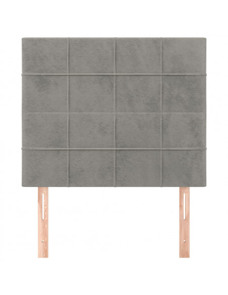 Testiera 2 pz Grigio Chiaro 80x5x78/88 cm in Velluto