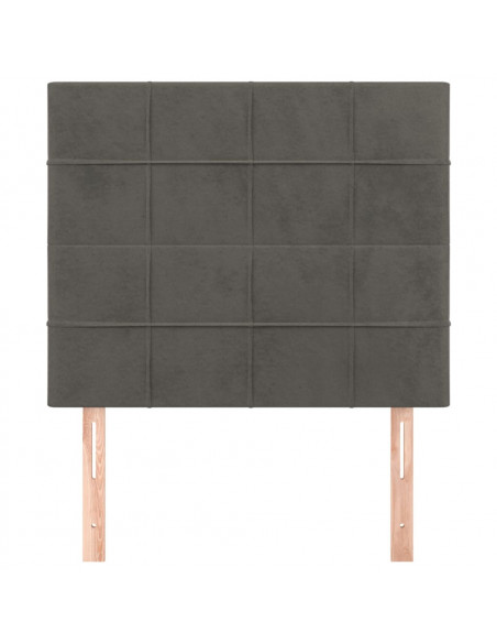Testiera 2 pz Grigio Scuro 80x5x78/88 cm in Velluto