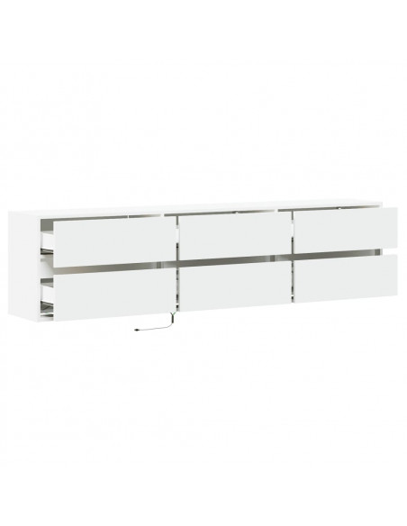 Mobile TV a Parete con LED Bianco 180x31x45 cm