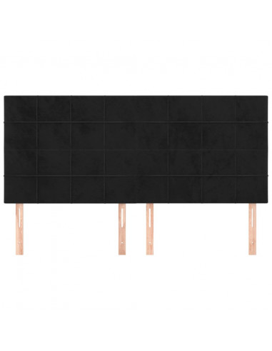 Testiere 4 pz Nere 100x5x78/88 cm in Velluto