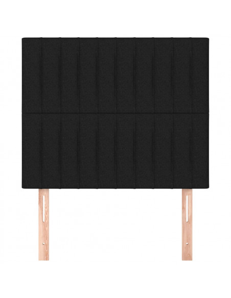 Testiere 2 pz Nero 100x5x78/88 cm in Tessuto