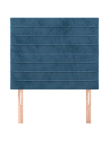 Testiera 2 pz Blu Scuro 80x5x78/88 cm in Velluto