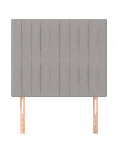 Testiera 2 pz Grigio Chiaro 80x5x78/88 cm in Tessuto