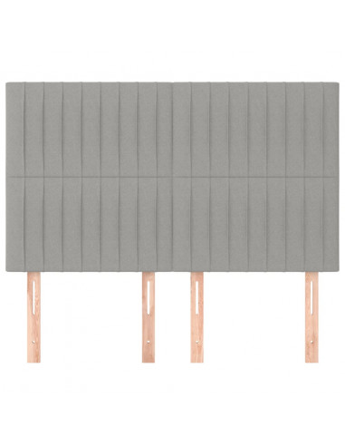 Testiere 4 pz Grigio Chiaro 72x5x78/88 cm in Tessuto