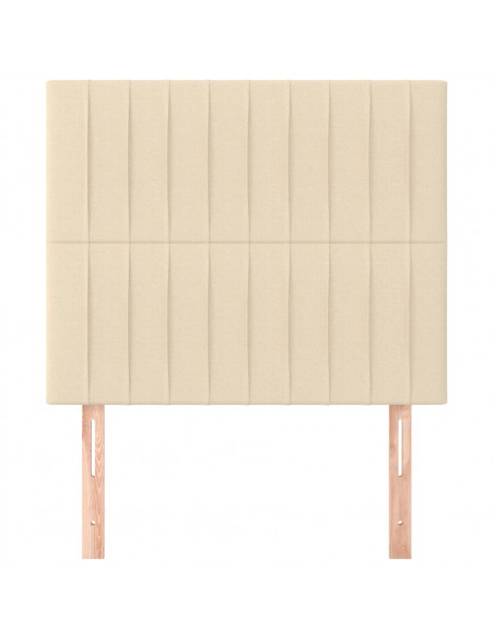 Testiera 2 pz Crema 100x5x78/88 cm in Tessuto