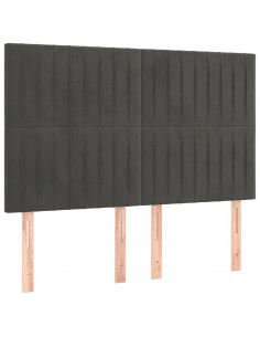 Testiere 4 pz Grigio Scuro 72x5x78/88 cm in Velluto 2