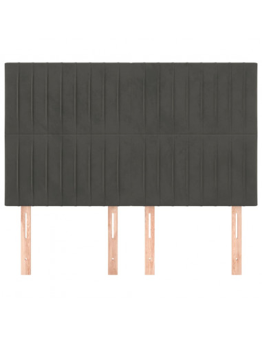 Testiere 4 pz Grigio Scuro 72x5x78/88 cm in Velluto