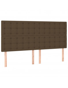 Testiera 4 pz Marrone Scuro 90x5x78/88 cm in Tessuto 2