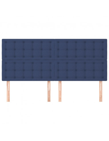 Testiera 4 pz Blu 100x5x78/88 cm in Tessuto