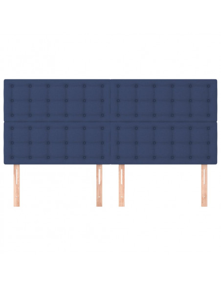 Testiera 4 pz Blu 100x5x78/88 cm in Tessuto