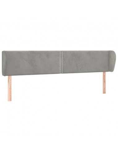 Testiera ad Orecchio Grigio Chiaro 183x23x78/88 cm in Velluto