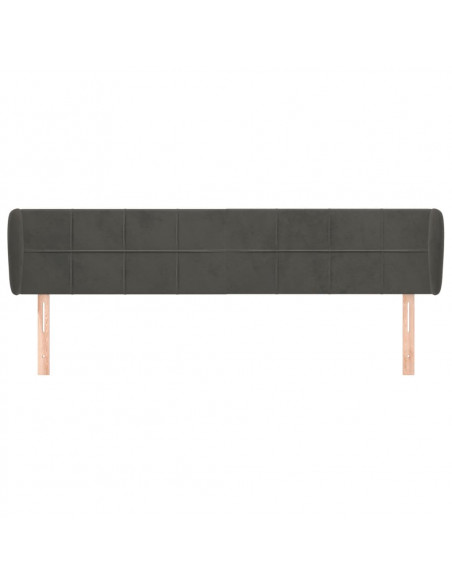 Testiera ad Orecchio Grigio Scuro 163x23x78/88 cm in Velluto