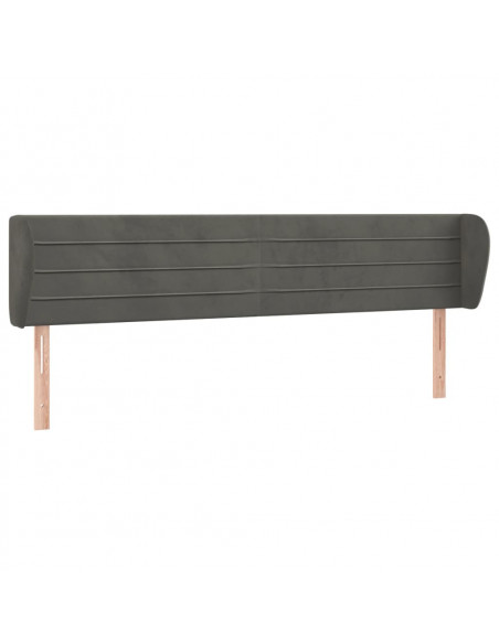 Testiera ad Orecchio Grigio Scuro 183x23x78/88 cm in Velluto