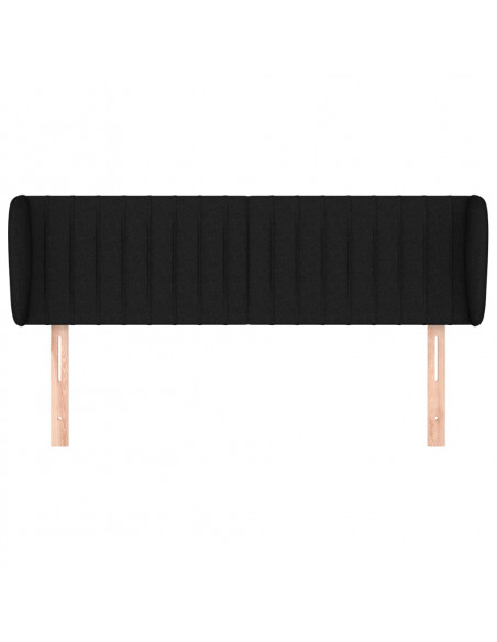 Testiera ad Orecchio Nera 147x23x78/88 cm in Tessuto