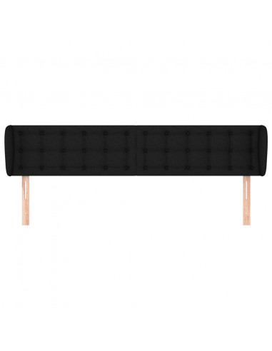 Testiera ad Orecchio Nera 163x23x78/88 cm in Tessuto