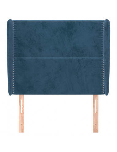 Testiera ad Orecchio Blu Scuro 103x23x118/128 cm in Velluto