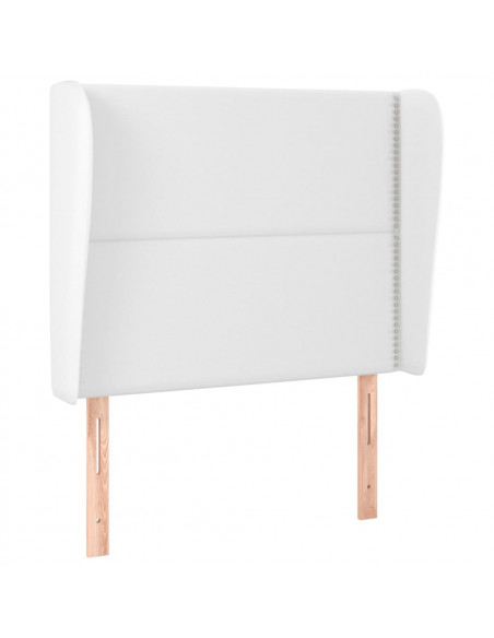 Testiera ad Orecchio Bianca 93x23x118/128 cm in Similpelle