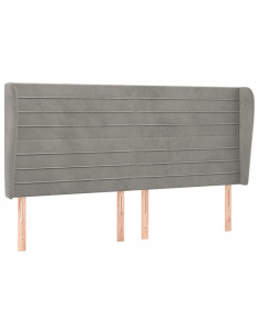 Testiera ad Orecchio Grigio Chiaro 163x23x118/128 cm in Velluto 2