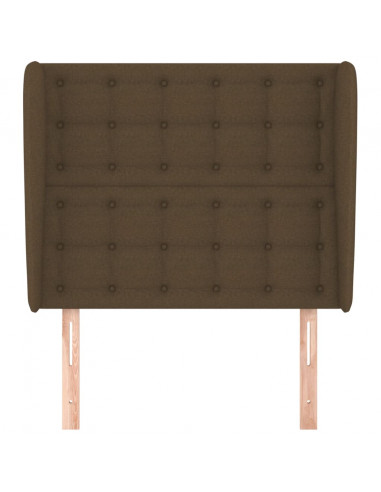 Testiera ad Orecchio Marrone Scuro 93x23x118/128 cm in Tessuto