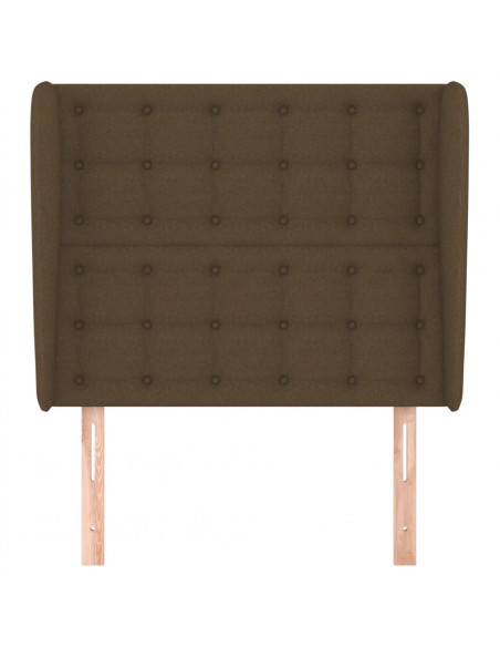 Testiera ad Orecchio Marrone Scuro 93x23x118/128 cm in Tessuto