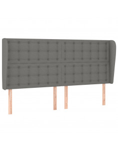 Testiera ad Orecchio GrigioScuro 203x23x118/128cm in Tessuto 2