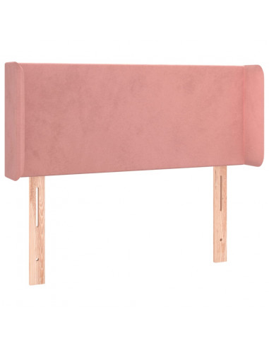 Testiera ad Orecchio Nera 93x16x78/88 cm in Velluto