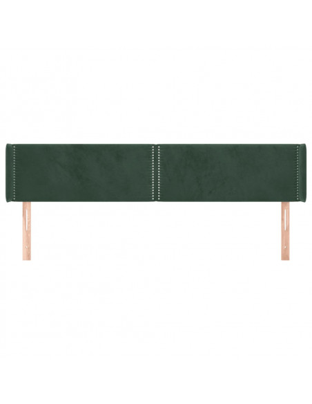Testiera ad Orecchio Verde Scuro 203x16x78/88 cm in Velluto