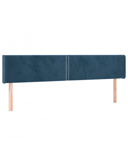 Testiera ad Orecchio Blu Scuro 203x16x78/88 cm in Velluto