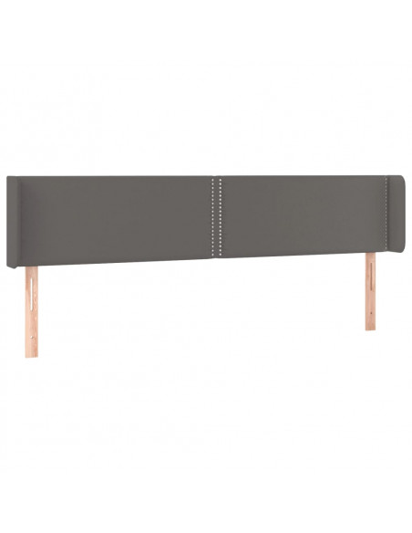 Testiera ad Orecchio Grigia 183x16x78/88 cm in Similpelle