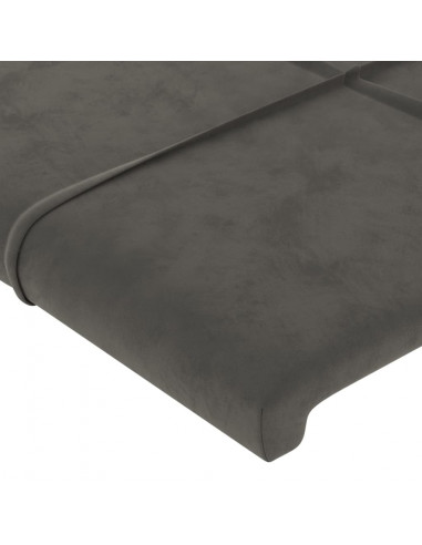 Testiera ad Orecchio Grigio Scuro 163x16x78/88 cm in Velluto
