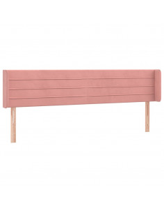 Testiera ad Orecchio Rosa 203x16x78/88 cm in Velluto 2