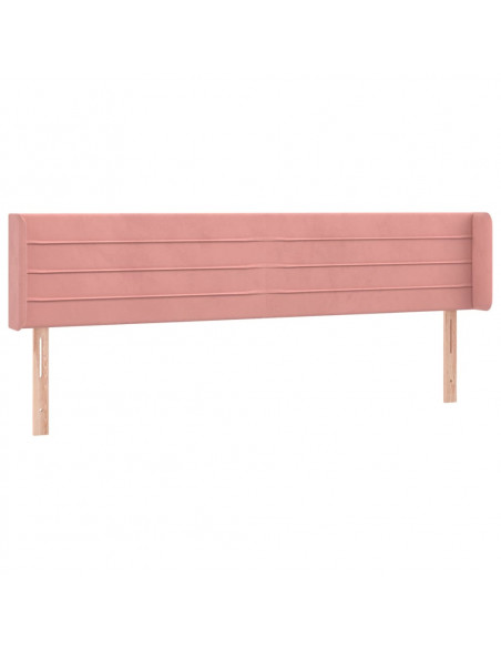 Testiera ad Orecchio Rosa 203x16x78/88 cm in Velluto