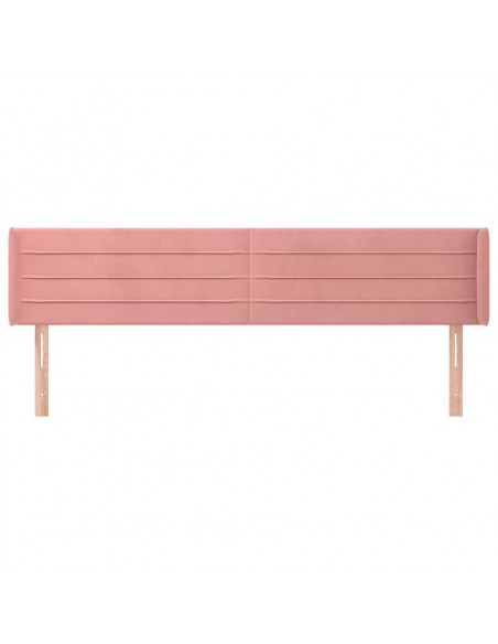 Testiera ad Orecchio Rosa 203x16x78/88 cm in Velluto