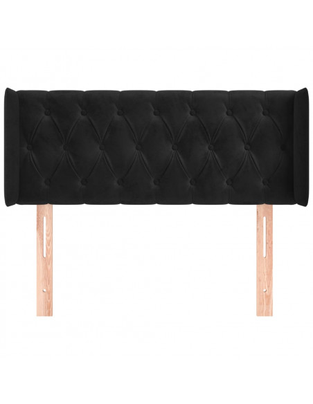 Testiera ad Orecchio Nera 103x16x78/88 cm in Velluto