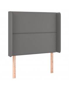 Testiera ad Orecchio Grigio 93x16x118/128 cm in Similpelle 2