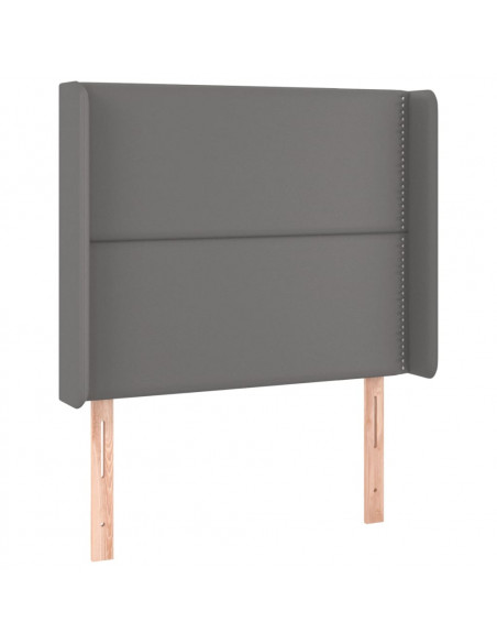 Testiera ad Orecchio Grigio 93x16x118/128 cm in Similpelle
