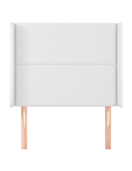 Testiera ad Orecchio Bianco 93x16x118/128 cm in Similpelle