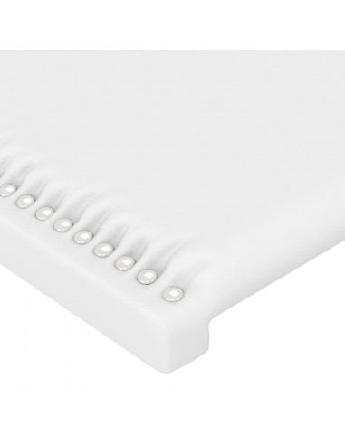 Testiera ad Orecchio Bianco 93x16x118/128 cm in Similpelle