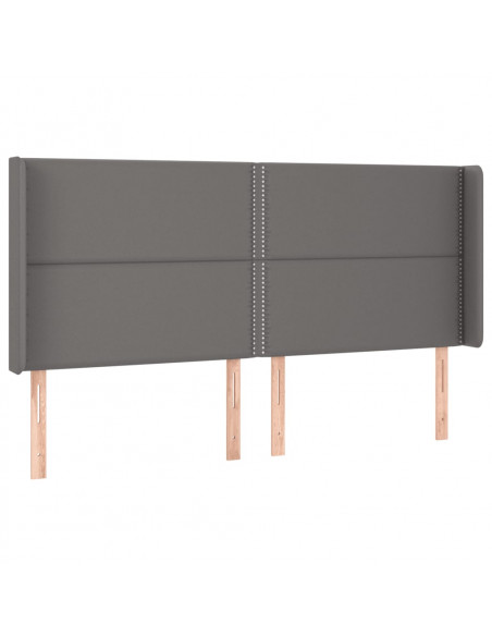 Testiera ad Orecchio Grigio 163x16x118/128cm in Similpelle